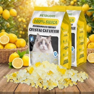 Litière pour chat en gel de silice de citron, couleur jaune, absorption puissante, faible émission de poussière, qualité d'exportation, fabricant - Product Image 1