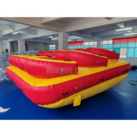 Canapé gonflable remorquable personnalisé en usine, 11 places, jaune et rouge, pour sports nautiques et divertissement en parc aquatique