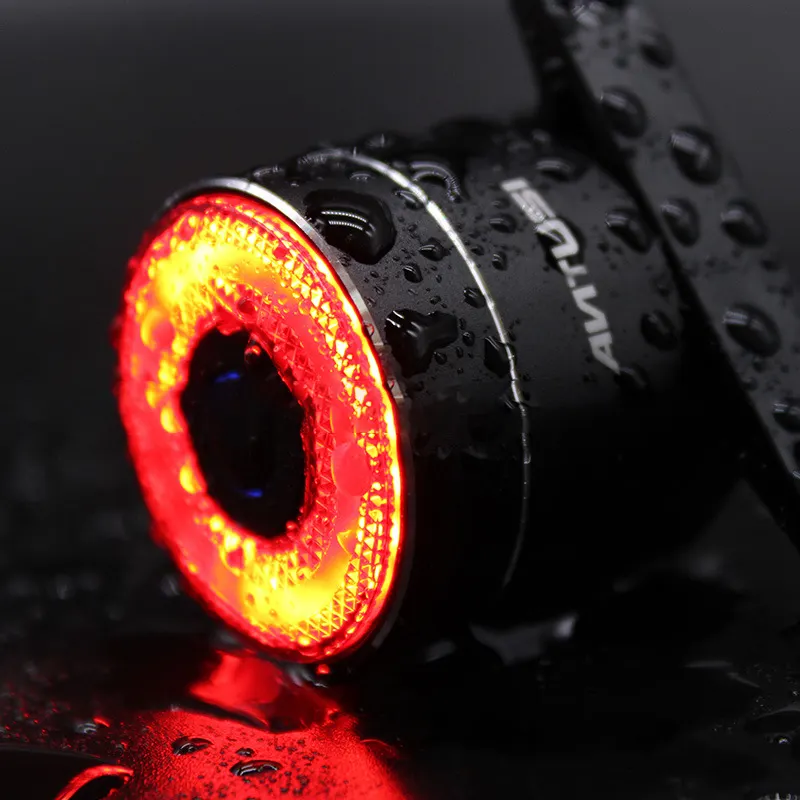 Q3 Aluminum alloy intelligent bike brake sensing taillights bicycle USB charging rear light