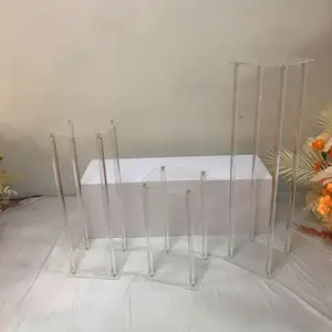 Présentoirs détachables en acrylique, support de fleurs pour mariage, présentoir transparent, pilier de scène en cristal