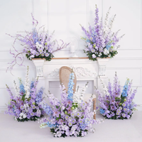 Boule de fleurs artificielles en soie violette romantique, chemin de table de mariage, luxe, haute qualité, durable, livraison rapide, décorations florales
