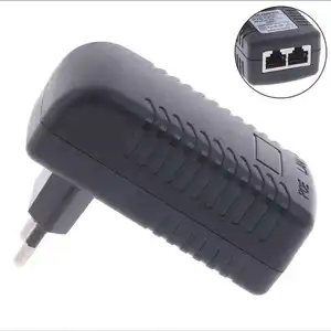 12V-48V İngiltere ab abd Plug 2*100m 1000M Gigabit RJ45 portu güç tasarımı enjektör Splitter POE güç adaptörü Ethernet üzerinden kaynağı