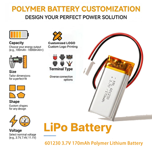 Batterie polymère Lipo mince 170 mAh 601230 certifiée UN38.3 par le fabricant KC, certifiée MSDS, OEM ODM pour montre connectée et appareil portable - Product Image 1