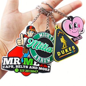 Wholesale Custom 2D/3D Silicone Keyring Soft Rubber PVC Key Holder Chain Personalised Logo Promotional Keychains Carabiners