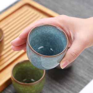 Ceramic Kungfu Tea Set with Kiln Change Ice Cracking Glaze Marbling Coffee Mug Gift <b>Box</b> - Product Image 2