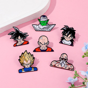 En gros, 100 modèles de broches et épingles de revers en émail souple, badges métalliques, motifs de personnages d'anime mignons (Goku <span class=keywords><strong>Dragon</strong></span> <span class=keywords><strong>Z</strong></span>-<span class=keywords><strong>Ball</strong></span>) pour vêtements - Product Image 2