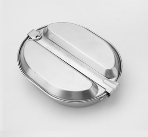 K0005 Kit de camping OEM, boîte à lunch et ustensiles de cuisine en étain, vaisselle pour le camping en plein air, acier inoxydable - Product Image 6