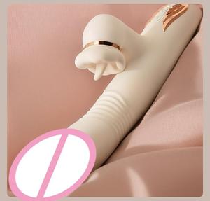 Vibrateur automatique BANSEY à succion et poussée, avec chauffage constant 42°C, godemiché nervuré, double stimulation, jouet pour adulte féminin - Product Image 2