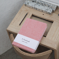 Carnet A5 personnalisé 2026 en lin, couverture rigide, reliure cousue, format A5/A6, style cuir PU, pages vierges/doublées