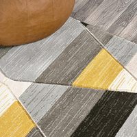 Tapis de couloir intérieur géométrique rétro à motifs diamants, moderne et transitoire, facile à nettoyer, anti-chute de poils