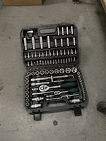 Lot de 94 clés à douille professionnelles en CR-V avec mallette rigide, outils à main, cliquet réglable et embouts de tournevis