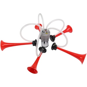 C- FARBIN Klaxon à air La Cucaracha, Klaxon musical à 5 trompettes avec compresseur, joue la mélodie La Cucaracha, Rouge 12V150d - Product Image 3