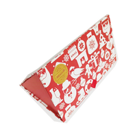 Boîte cadeau magnétique rigide triangulaire personnalisable pour Noël, avec ruban brillant/laminé/mat, gaufrage, recyclable, différents poids