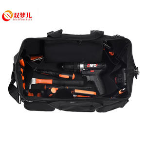Bolsa de herramientas Shuangmenger con capacidad para 200 lb, cierre de cremallera impermeable, soporte para taladro para electricistas, carpinteros e instaladores - Product Image 1