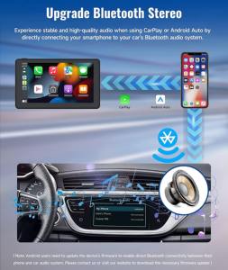 Smart 7-Inch Universal Portable Auto Car Play Pantalla táctil Portable 2-Din Radio con 1 año de garantía - Product Image 2