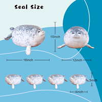 Chubby Blob Seal Oreiller Mignon Seal Peluche avec 4 Peluches Bébé dans Son Ventre Doux Coton Animaux En Peluche Jouet Cadeaux pour Enfants