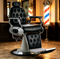 Fauteuil de barbier rétro élégant et inclinable pour hommes, pour salon de coiffure