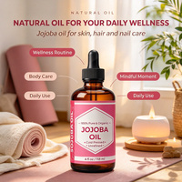 Minyak Biji Jojoba Organik Kelas Kosmetik, Cold Pressed, Multiguna, Pelembap Manis untuk Tubuh, Wajah, Rambut, dan Pijat