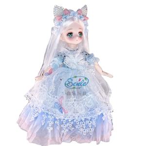 Nuevo vestido de muñeca de 30 cm (12 pulgadas) con ojos de <span class=keywords><strong>dibujos</strong></span> animados, regalo de cumpleaños para niñas, juguete de princesa para el hogar. - Product Image 2