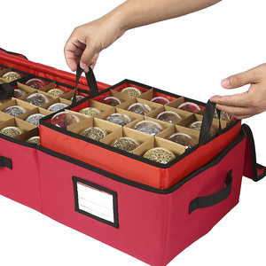 Oxford Cloth <b>Christmas</b> Ornament Storage <b>Bag</b> Waterproof & Moisture Proof 128 Compartment Detachable & Collapsible - Product Image 6