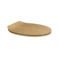 Siège de toilette en MDF ultra fin de 18 pouces en forme de O avec grain de bois naturel mat