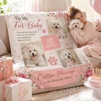 Couverture personnalisée avec photo de chien, la vie est meilleure avec mon chien, couverture en flanelle polaire avec nom personnalisé, cadeau OEM ODM