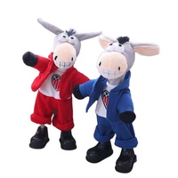 Âne en peluche personnalisé à tête qui se balance, qui parle et danse, jouet en peluche électrique avec enregistrement et apprentissage de la langue, âne en peluche