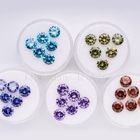 Classic wuzhou synthetische cz edelstein runde form 0.8-12mm kaffee lose zirkonia edelstein niedrigen preis für schmuck machen