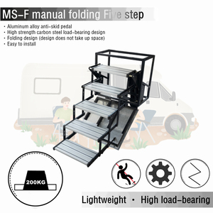 Escalón Plegable Manual de Aleación de Aluminio OEM para RV, Escalera Retráctil de 5 Niveles para Entrada de Caravana/<span class=keywords><strong>Autocaravana</strong></span> - Product Image 1