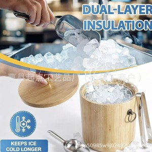 Cubo de hielo de madera para enfriar cerveza y bebidas, ideal para picnics al aire libre, fiestas y refrigeración. - Product Image 5