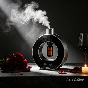 <span class=keywords><strong>Diffuseur</strong></span> d'arômes sans eau de luxe en métal, rechargeable par USB, pour la maison, en forme de cercle, avec machine à parfum et nébuliseur - Product Image 2