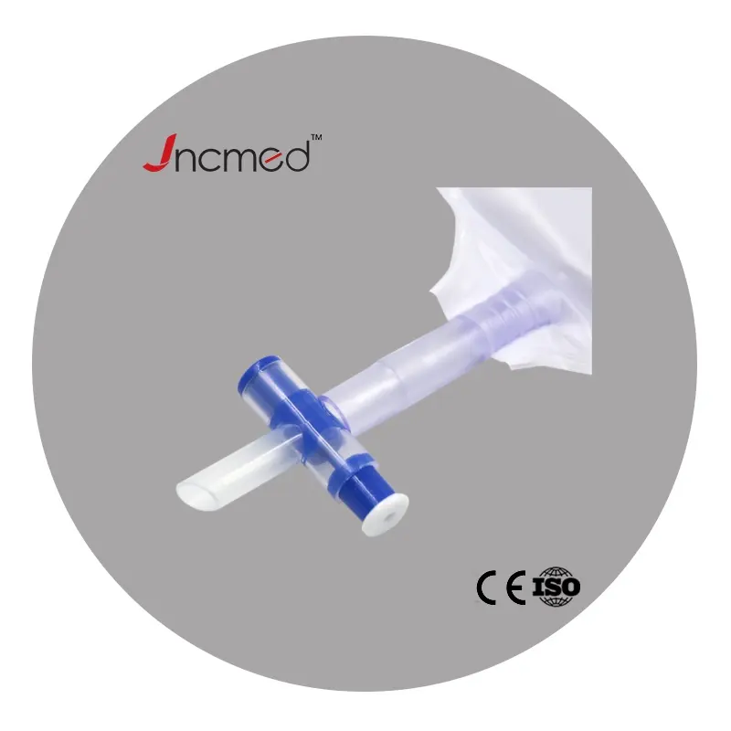 كيس تصريف البول JCMED 2000 مل مع كيس مدمج معلق ورافعة صنبور كيس ليلي مع قسطرة معقم