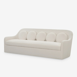 Canapé trois places minimaliste en tissu de style français avec design en rangée droite - Product Image 4