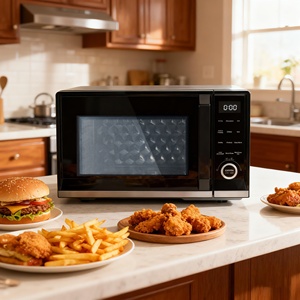 Four à <span class=keywords><strong>micro</strong></span>-<span class=keywords><strong>ondes</strong></span> avec grille de cuisson 28L 1800w avec logo OEM, affichage numérique LED, friteuse à air, four à <span class=keywords><strong>micro</strong></span>-<span class=keywords><strong>ondes</strong></span> pour la cuisine à domicile - Product Image 3