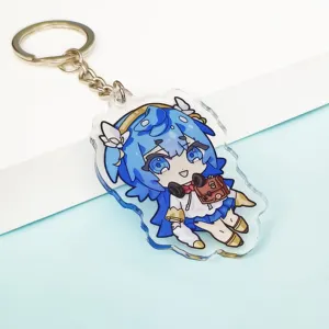 Minh bạch Acrylic Keychain với thép không gỉ tùy chỉnh rõ ràng hoạt hình in ấn phim hoạt hình làm cho Keychain độc đáo của riêng bạn