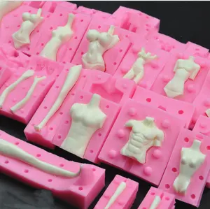 Body silicone mold flip mold body ultra light clay soft pottery flip candy doll body mold silicone