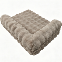Lit pour chat et chien en fausse fourrure moderne avec chauffage, coussin en tissu imitation fourrure de lapin, forme en L, housse amovible et lavable
