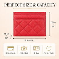 Starrise Tempat Kartu Pola Permen Wanita Pria Berlapis 3 Slot Kartu RFID Blocking Tempat Kartu Kredit Hadiah Bisnis