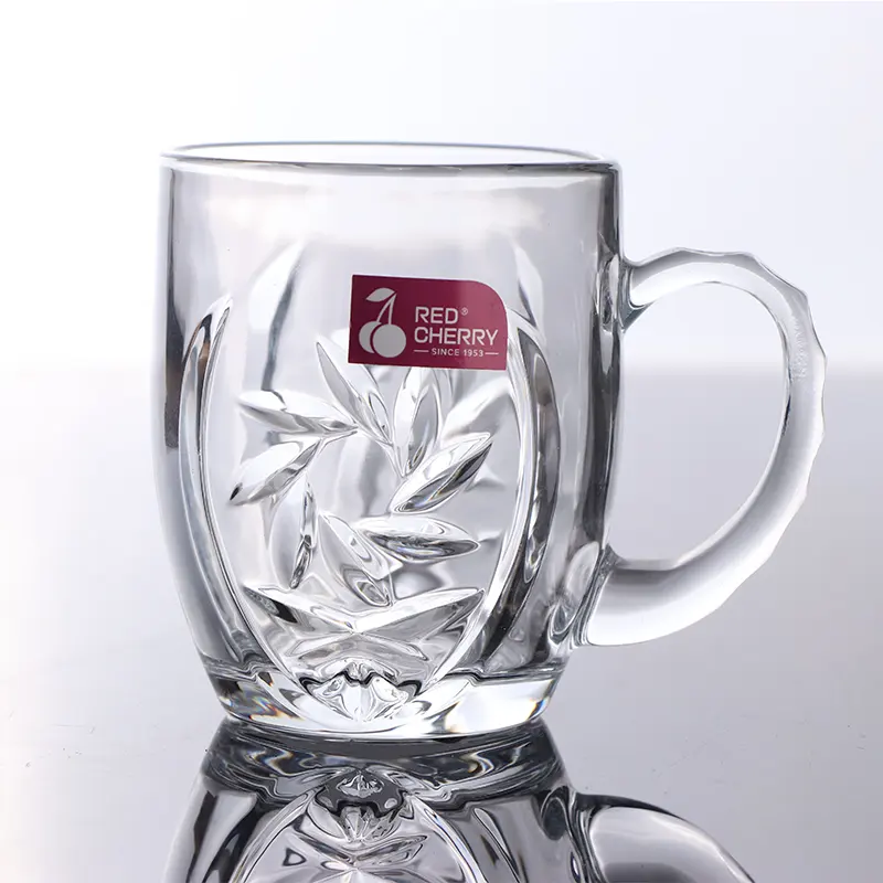 ガラスカップ200-800mlレッドチェリー再利用可能ガラスビールマグカップガラス製品ウイスキーグラスワイン透明空
