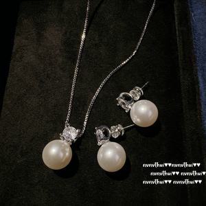 Conjunto de Collar y Aretes de Perla Blanca Australiana con Circonita de 1 Quilate, Colección Lágrimas de Sirena, Oro Princesa Tahiti, Cuentas de Mar Profundo, Moda - Product Image 4