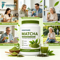 Fabricant de poudre de thé vert Matcha OEM ODM, en vrac, pot de 300g, pour l'énergie et la concentration quotidiennes, fournisseur de poudre de thé de haute pureté