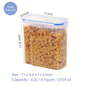 4L Large Capacity Stackable Airtight Food Storage <b>Containers</b> With Lids BPA Free for Kitchen Snacks Pasta - Product Image 3
