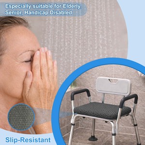 Coussin de siège de douche ergonomique antidérapant en maille pour personnes âgées, chaise de baignoire pour soulager la pression - Product Image 5