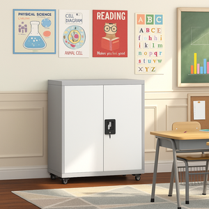 <span class=keywords><strong>Casier</strong></span> de rangement pour le personnel en acier inoxydable à double étage Classeurs mobiles Cabinet de rangement en acier pour bureau Vêtements pour salle de bain Cuisine - Product Image 3