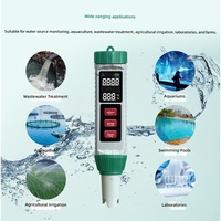 Stylo de test cinq-en-un PH/Salinité/Température/TDS/EC, testeur multifonctionnel de qualité de l'eau X51, détection du pH, batterie non incluse
