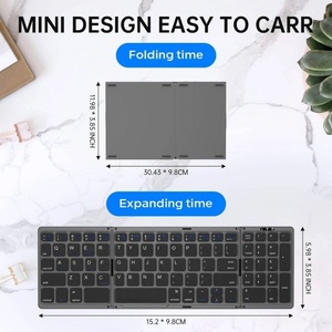 Mới Xách Tay Mini Ba-Gấp Bàn Phím Không Dây Có Thể Gập Lại Bàn Phím Với Bàn Phím Số Tiếng Anh Máy Tính Xách Tay Cho I.OS Android I.Pad - Product Image 5