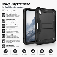 Étui antichoc à trois couches pour iPad 10e génération 10,9 pouces iPad A16 11 pouces avec béquille intégrée Housse de protection