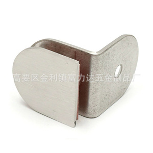 Clip en acier inoxydable en forme de L pour verre, angle droit de 90 degrés, surface brossée, pour fixation murale de salle de bain F 094 - Product Image 3