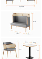 Canapé de restaurant en rotin avec dossier en cuir PU, taille personnalisée, prix abordable, luxe moderne, meubles KTV