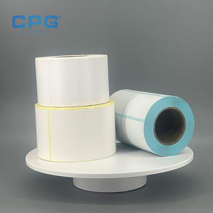 Étiquettes adhésives thermiques imperméables et résistantes aux rayures, 4x4 pouces, 125 g/m², prix d'usine, pour l'alimentation, la vente au détail et l'épicerie - Product Image 1